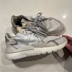Adidas nite jogger, men, size 9, white, grey